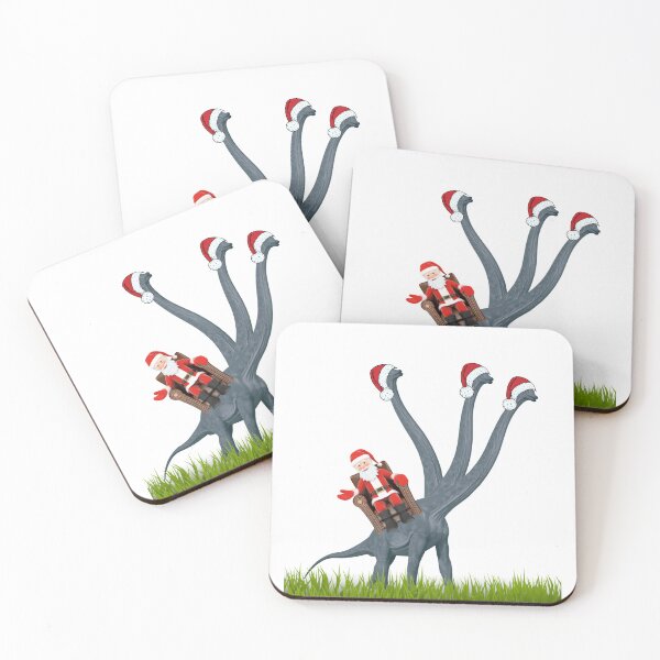Item preview, Dinosaur Christmas with Santa Claus 7 | 3-necked dinosaur | Merry Xmas designed and sold by CosmicStory.