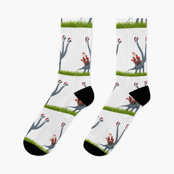 Item preview, Dinosaur Christmas with Santa Claus 7 | 3-necked dinosaur | Merry Xmas designed and sold by CosmicStory.