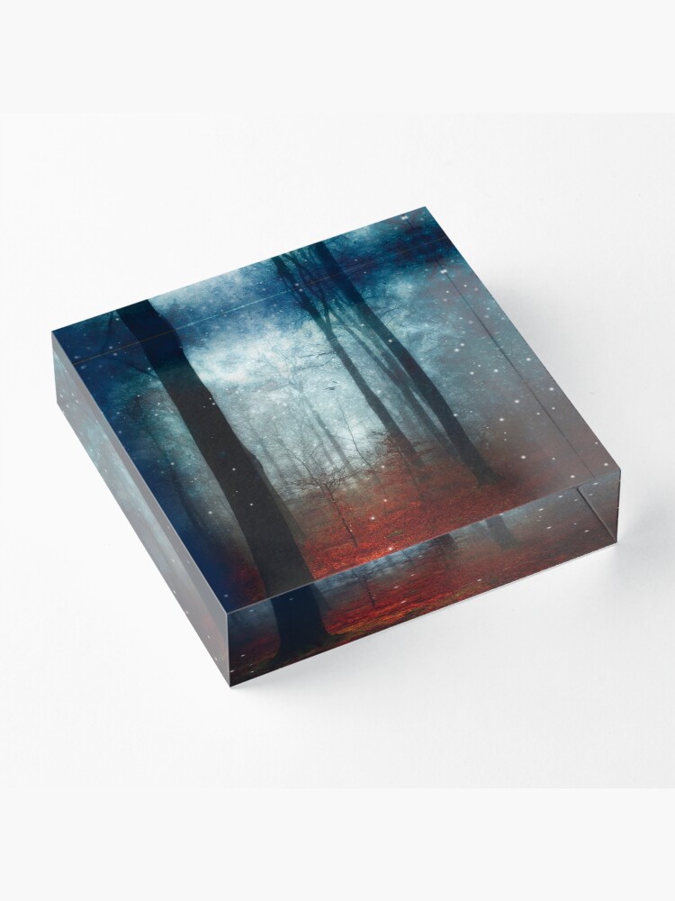 Alternate view of substance - enchanted forest Acrylic Block