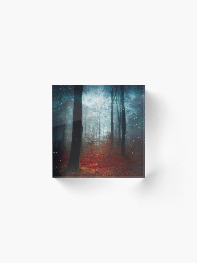 Alternate view of substance - enchanted forest Acrylic Block