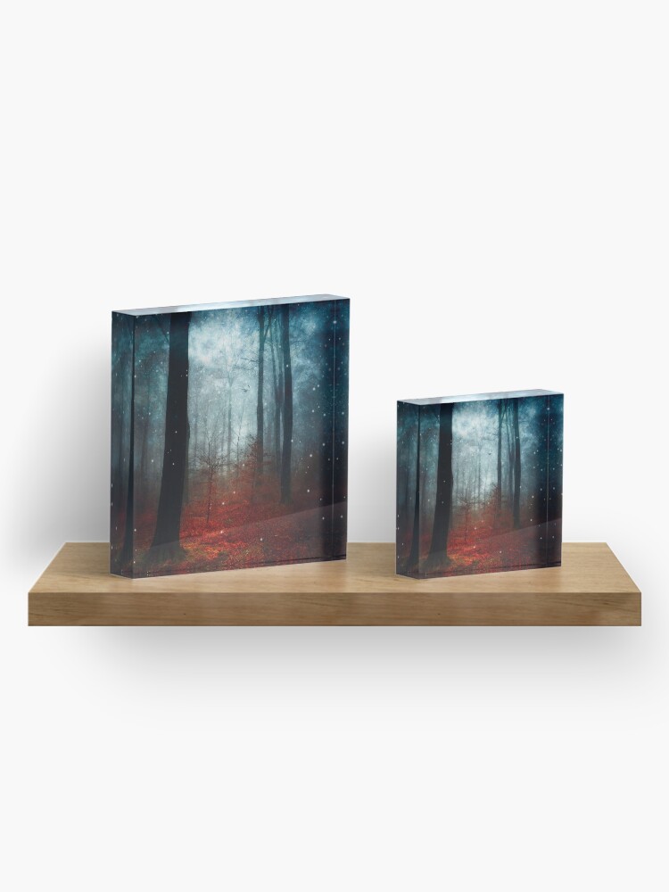 Alternate view of substance - enchanted forest Acrylic Block