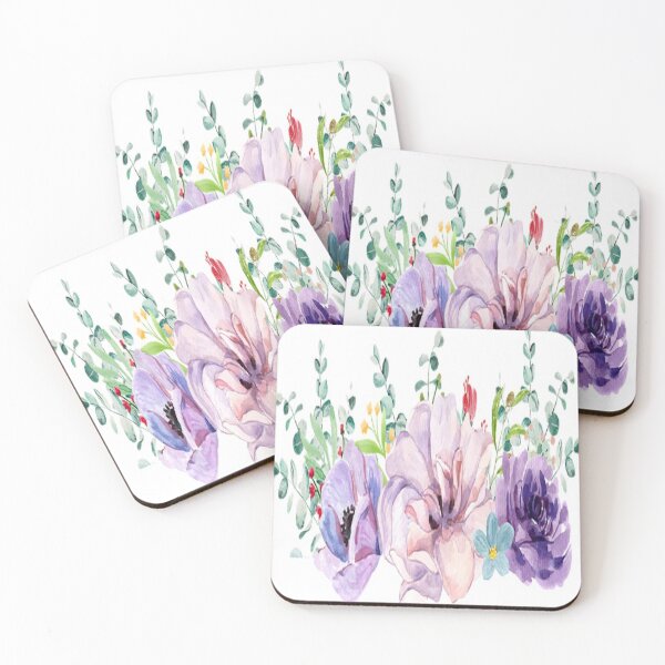 Item preview, Colorful watercolor flowers on white designed and sold by tetibright.