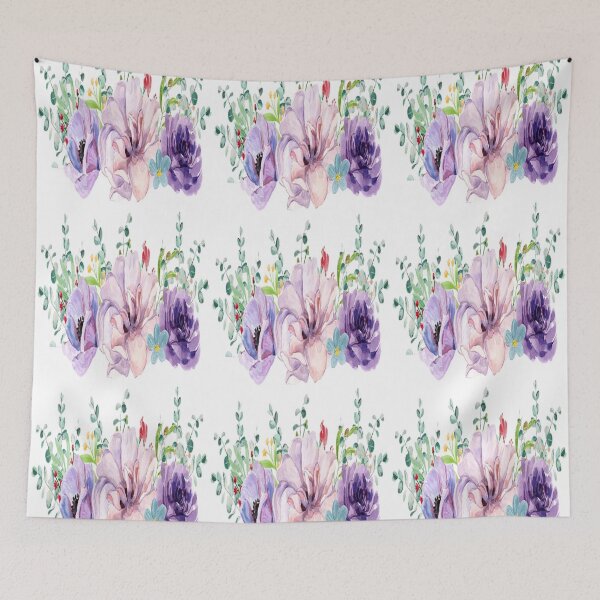 Item preview, Colorful watercolor flowers on white designed and sold by tetibright.