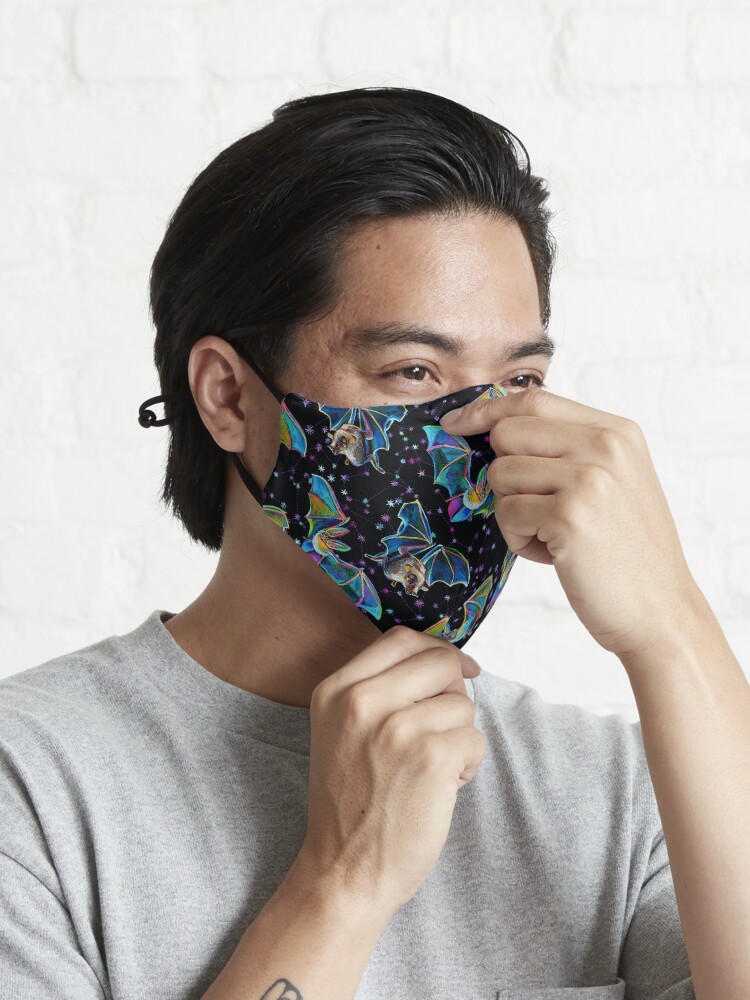 Alternate view of Psychedelic Bat Pattern by Robert Phelps Mask