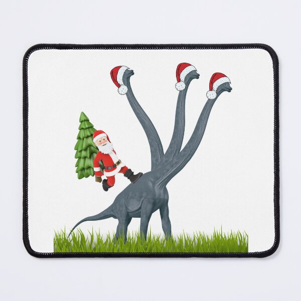 Item preview, Dinosaur Christmas with Santa Claus 8 | 3-necked dinosaur | Merry Xmas designed and sold by CosmicStory.
