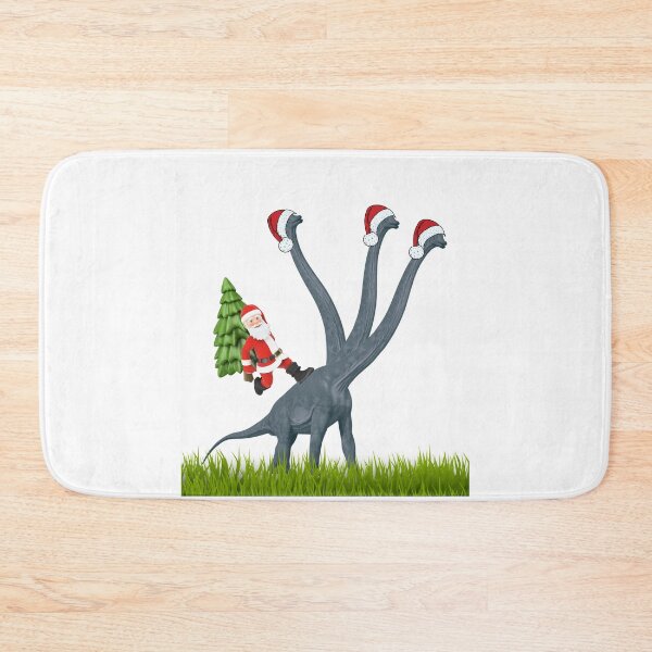 Item preview, Dinosaur Christmas with Santa Claus 8 | 3-necked dinosaur | Merry Xmas designed and sold by CosmicStory.