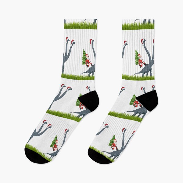 Item preview, Dinosaur Christmas with Santa Claus 8 | 3-necked dinosaur | Merry Xmas designed and sold by CosmicStory.