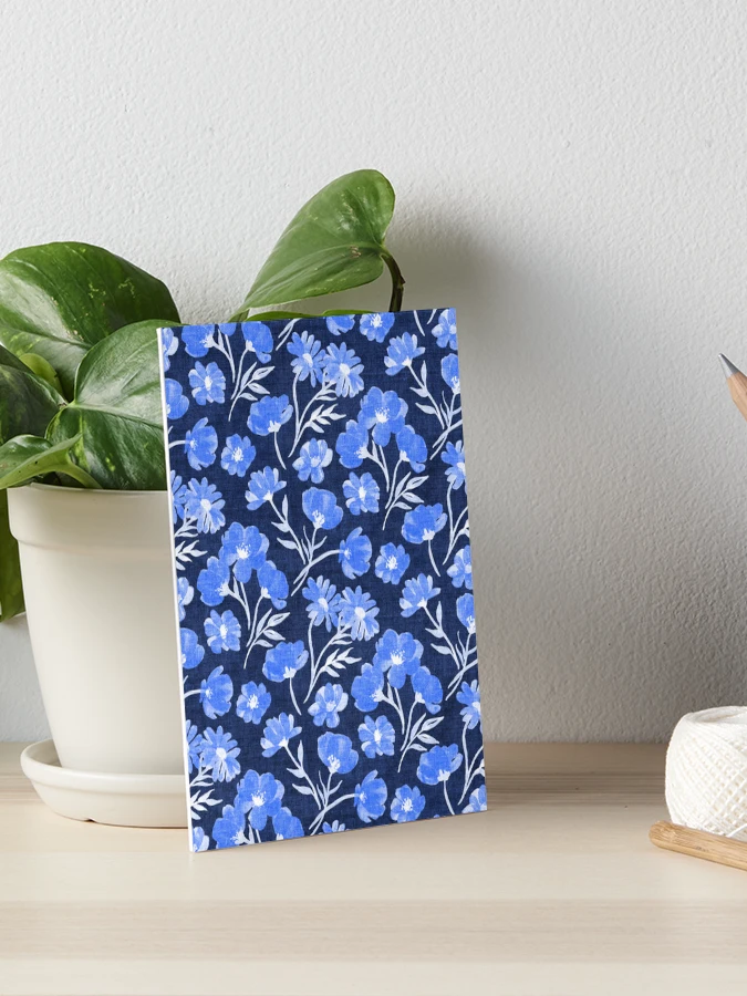 Textured Monochrome Floral in Shades of Cornflower Blue