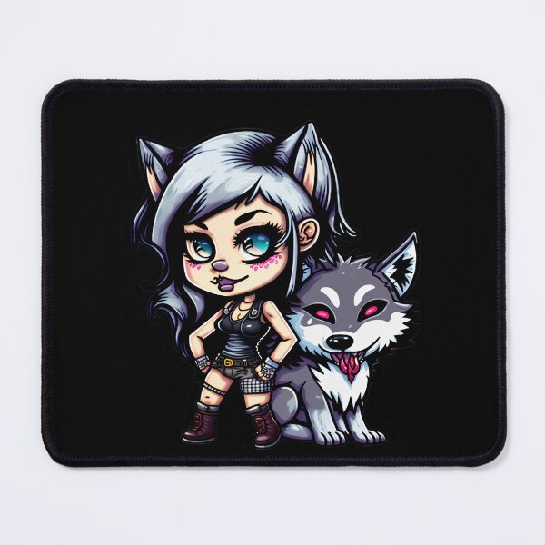 Item preview, Chibi Girl and Wolf designed and sold by flowinglobe.