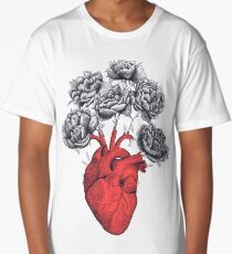 Heart with peonies Long T-Shirt