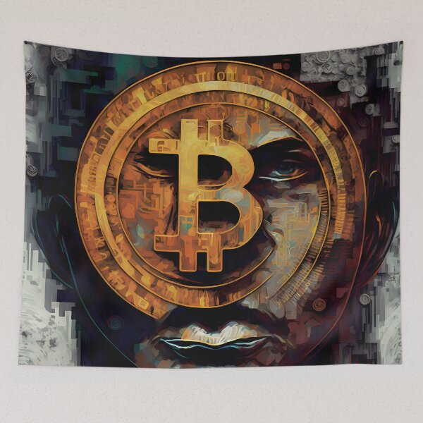 Item preview, Arte de la fantasía del logotipo de Bitcoin designed and sold by HodlerSqvad.