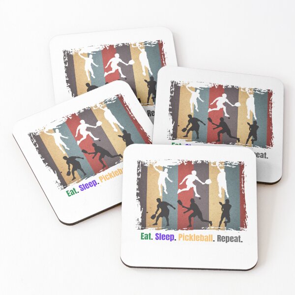 Item preview, Vintage Retro Eat Sleep Pickleball Repeat Pickleball Player Poses  designed and sold by Dewlangrial.