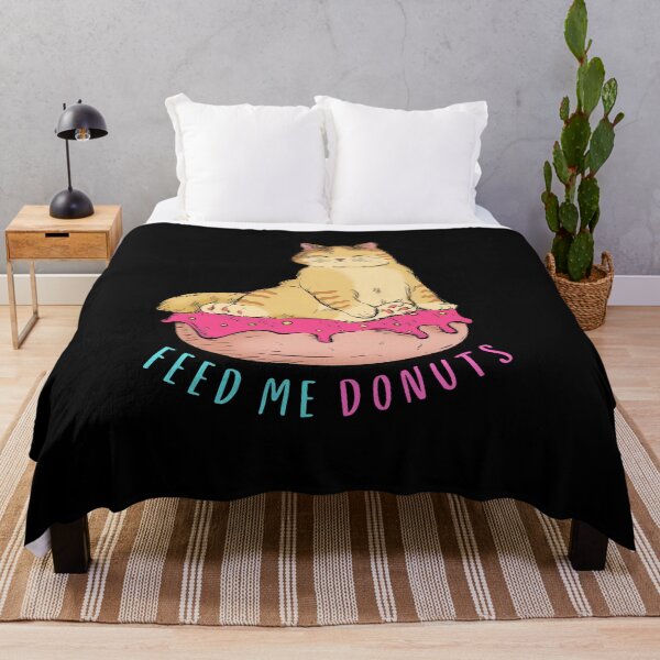 Item preview, Funny Feed me Donuts Cat designed and sold by Pixelish.