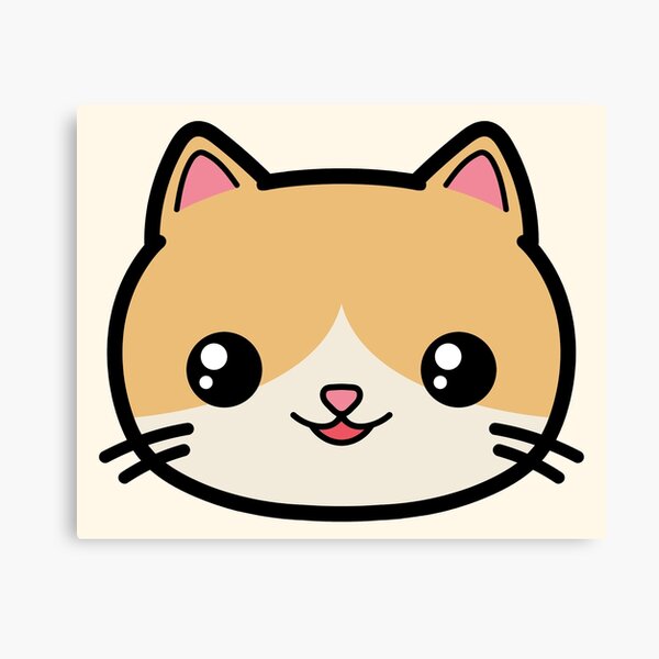 Impression Sur Toile Chat Kawaii Mignon Par Awesomekawaii Redbubble