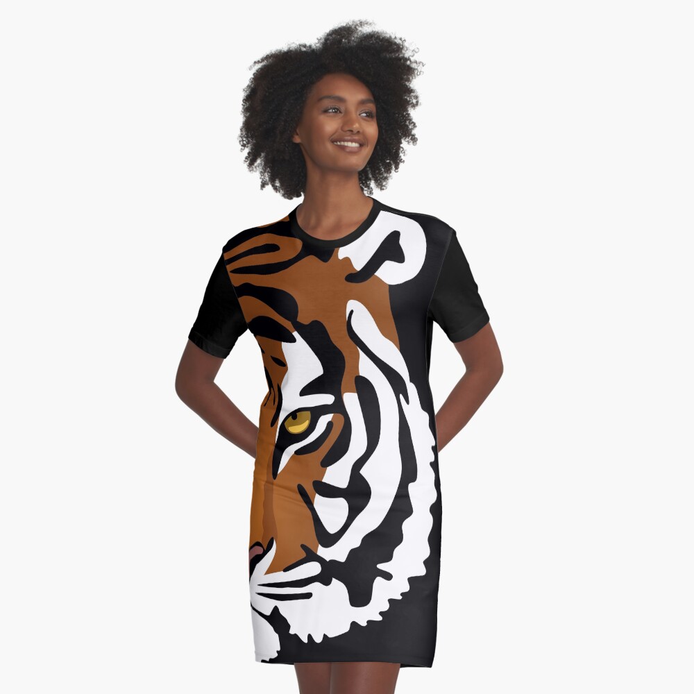 Tiger's Eye Graphic T-Shirt Dress