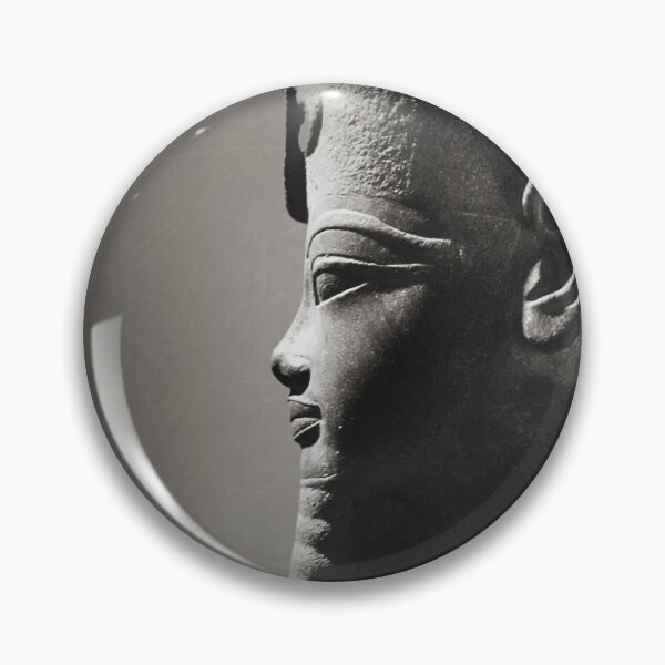 Item preview, Pharaoh Amenhotep III, profile, Black and white, vintage, archaeological museum in Luxor, ancient Egypt photography designed and sold by art-of-egypt.