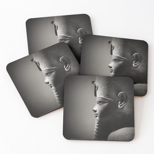 Item preview, Pharaoh Amenhotep III, profile, Black and white, vintage, archaeological museum in Luxor, ancient Egypt photography designed and sold by art-of-egypt.