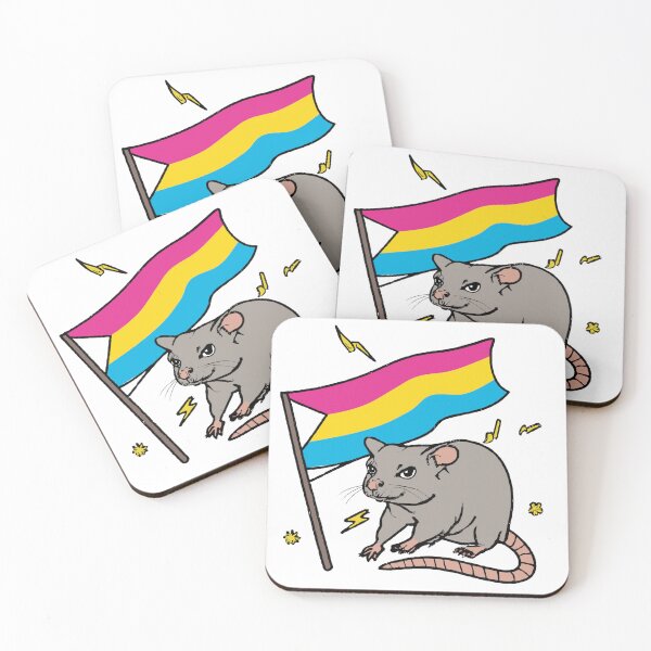 Item preview, LGBTQ cute pansexual pride flag rat designed and sold by tsfea.