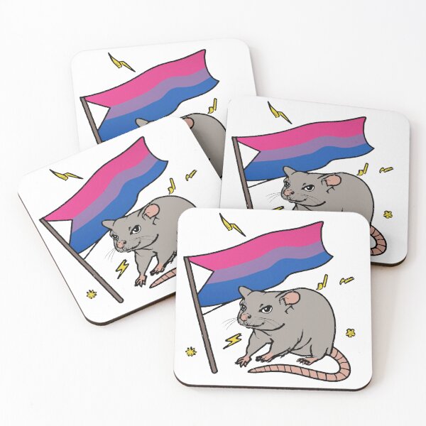Item preview, LGBTQ cute bisexual pride flag rat designed and sold by tsfea.