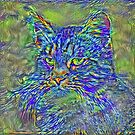 Artificial neural style Post-Impressionism cat by blackhalt