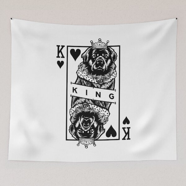 Item preview, Newfoundland King Of Hearts Funny Dog Playing Card Pop Art designed and sold by GrandeDuc.