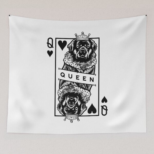 Item preview, Newfoundland Queen Of Hearts Funny Dog Playing Card Pop Art designed and sold by GrandeDuc.