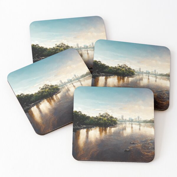 Item preview, Brisbane River at sunset designed and sold by kempyumcha.