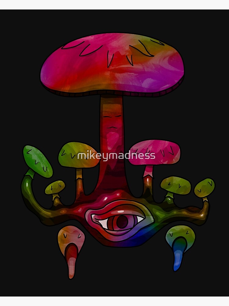 "Rainbow Mushroom Cluster With Eye - Trippy Mushrooms" Poster for Sale ...