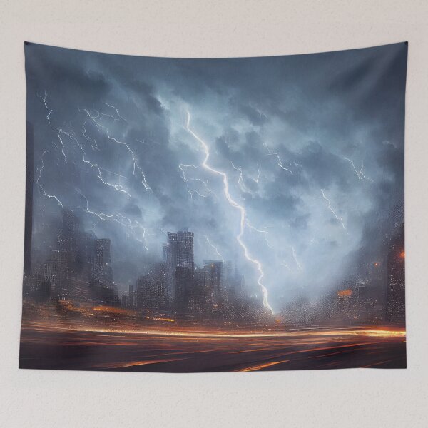 Item preview, Storm over the city designed and sold by AM FineArtPrints.
