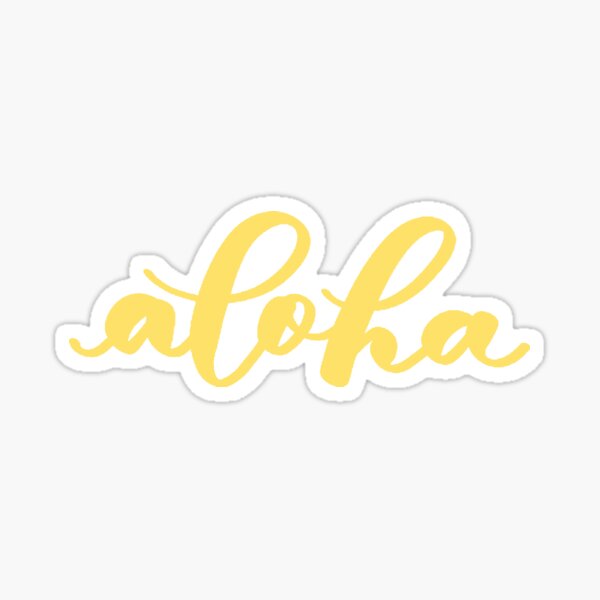 Aloha from Hawaii, Modern Brush Lettering Sticker