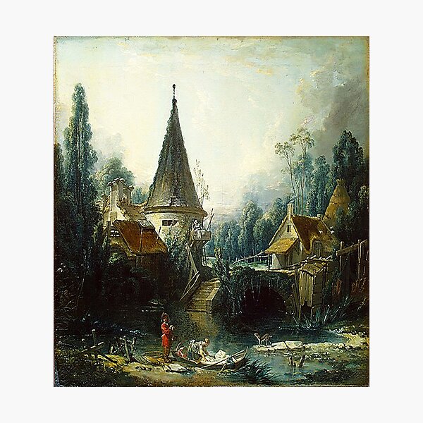 Item preview, François Boucher Landscape near Beauvais designed and sold by MARWA-STORE.