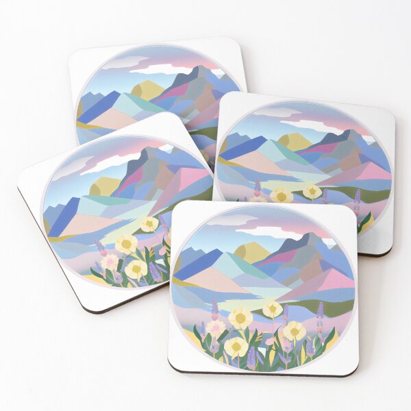 Item preview, Pastel Mountains and Wildflowers designed and sold by curiouswonder.