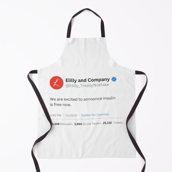 Item preview, Eli Lilly Insulin is Free Now Fake Tweet Parody (detailed) designed and sold by MillennialMemer.