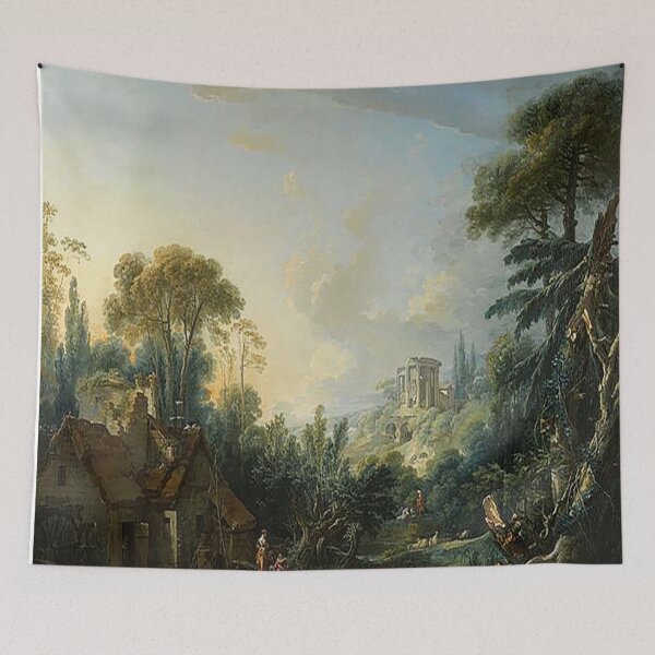 Item preview, François Boucher Landscape with a Watermill 1740 designed and sold by MARWA-STORE.
