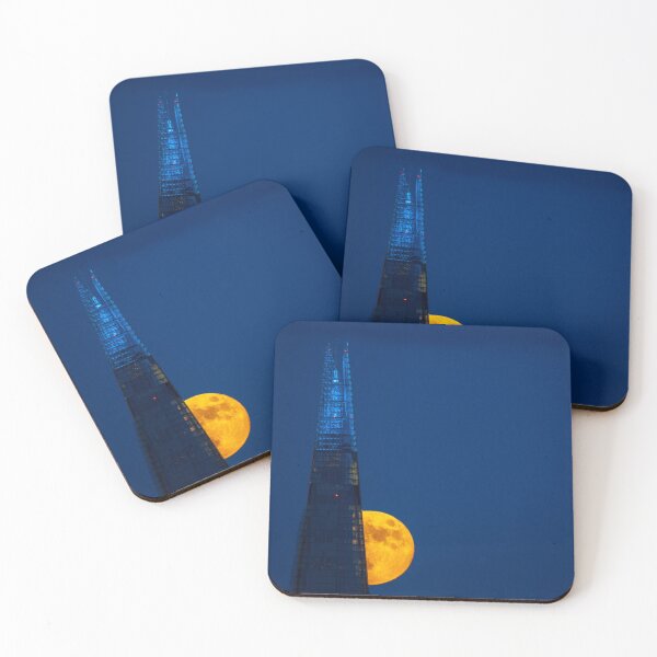 Item preview, Hunter Moon rising behind the Shard London designed and sold by UphotoLondon.