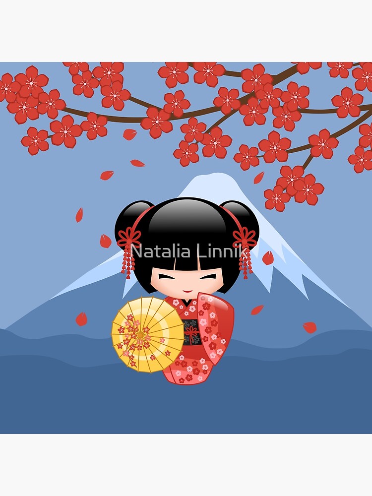 Muñeca japonesa japonesa Sakura Kokeshi de chibibikun