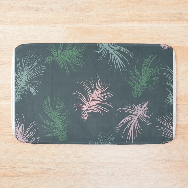Item preview, Green pattern with hand drawn feathers designed and sold by HannaShvaikova.