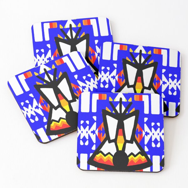 Item preview, Blue / Fire Color / White Tipi Native Blanket Print designed and sold by JMWCD.