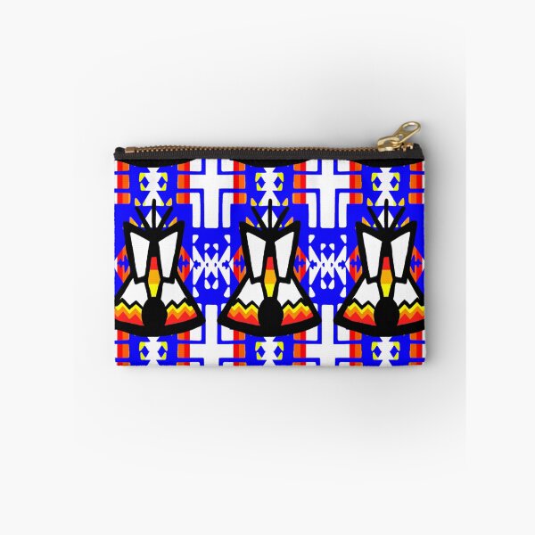 Item preview, Blue / Fire Color / White Tipi Native Blanket Print designed and sold by JMWCD.
