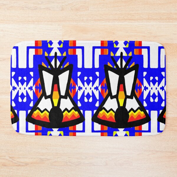 Item preview, Blue / Fire Color / White Tipi Native Blanket Print designed and sold by JMWCD.