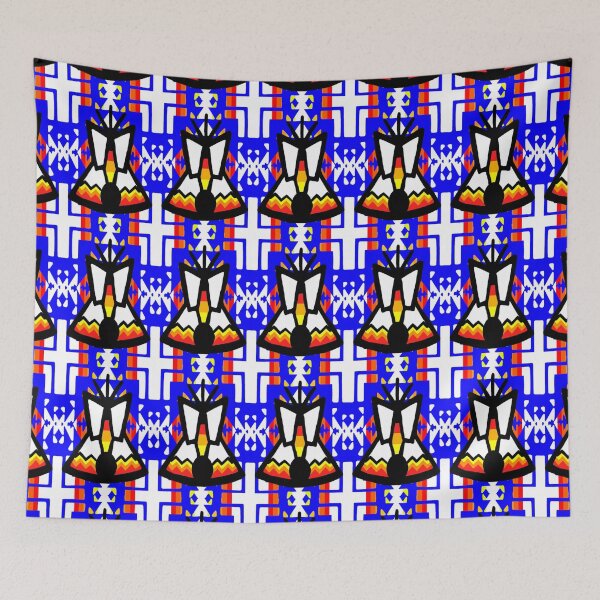 Item preview, Blue / Fire Color / White Tipi Native Blanket Print designed and sold by JMWCD.