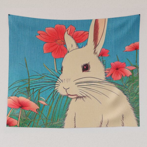 Item preview, Cutest Rabbit Girl with Whimsical Flowers designed and sold by wigobun.