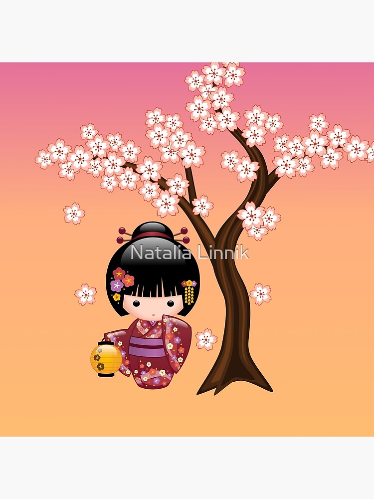 Muñeca japonesa Sakura Kokeshi de chibibikun