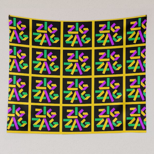 Item preview, Zig Zag (black square) original design  designed and sold by pop-and-bee.