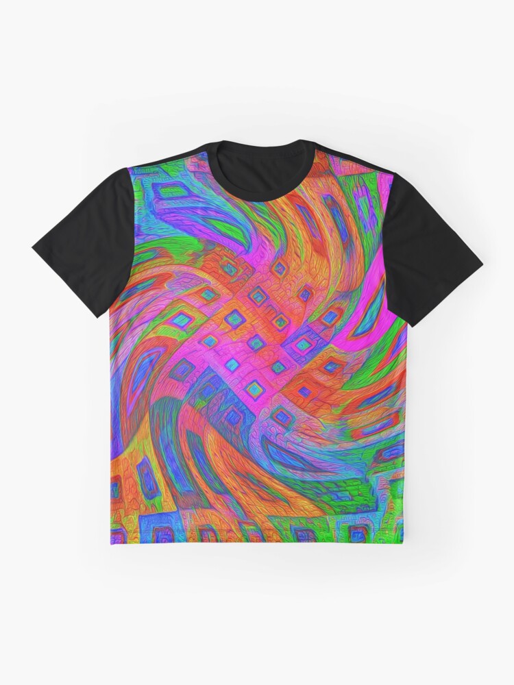 Alternate view of A blue and white striped tie on a white bed Graphic T-Shirt