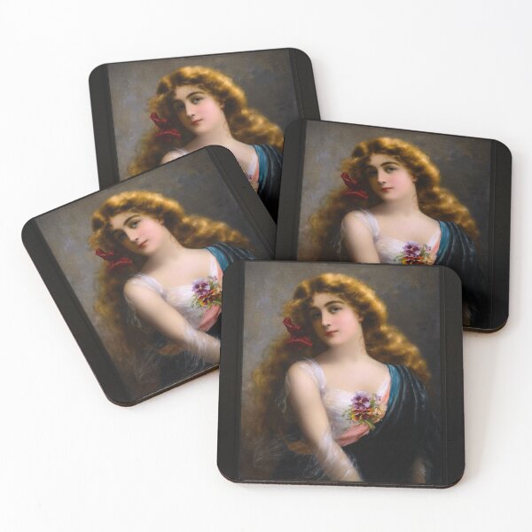 Item preview, An Auburn Beauty by Emile Vernon Remastered Xzendor7 Vintage Illustration Art Reproductions designed and sold by Xzendor7 Digital Art Creations.