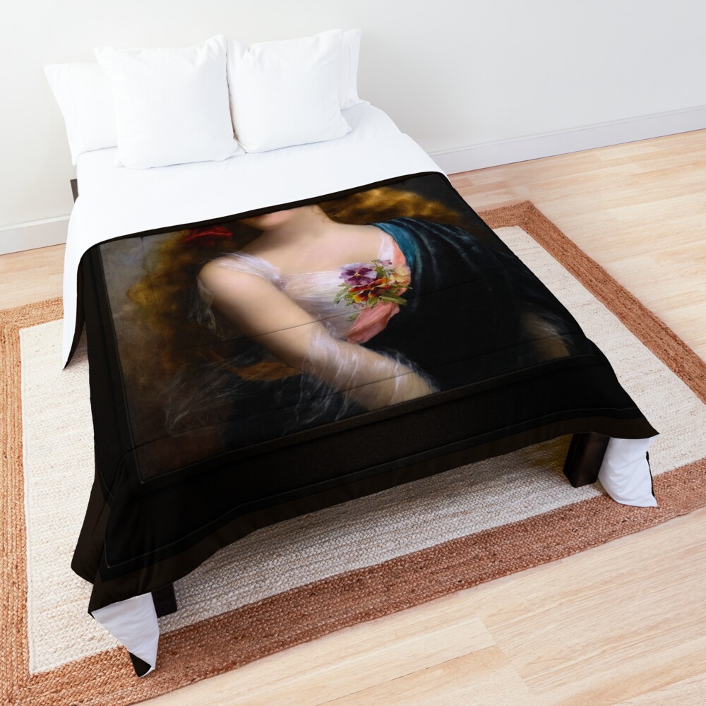 An Auburn Beauty by Emile Vernon 2 An Auburn Beauty by Emile Vernon Remastered Xzendor7 Vintage Illustration Art Reproductions Comforter