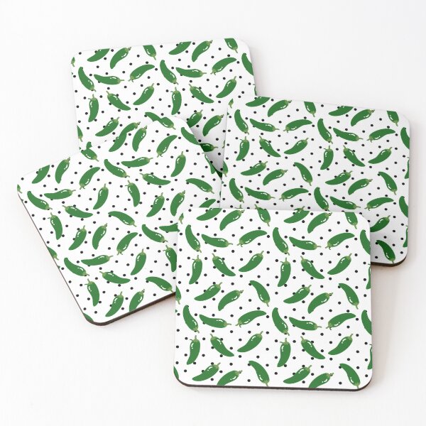 Item preview, Green jalapeño peppers on polka dots designed and sold by mixMixtli.