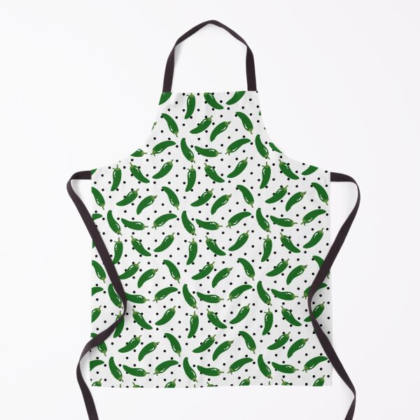 Item preview, Green jalapeño peppers on polka dots designed and sold by mixMixtli.