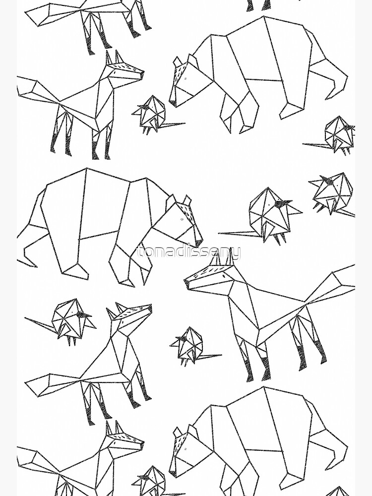 geometric animals pattern poster for sale by tonadisseny  redbubble